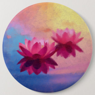 Badge Rond 15,2 Cm Belle Fleur Lotus