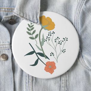 Badge Rond 15,2 Cm Belle flore botanique