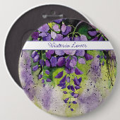 Badge Rond 15,2 Cm Belles Fleurs De Wisteria En Aquarelle (Devant & derrière)