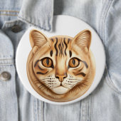 Badge Rond 15,2 Cm Bengale Chat 3D inspiré (En situation)