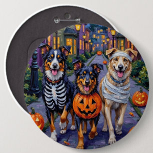 Badge Rond 15,2 Cm Berger Australien faisant Trick-or-Treat pour Hall