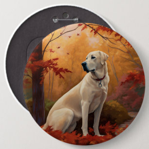 Badge Rond 15,2 Cm Berger d'Anatolie en Automne les Feuilles qui Tomb