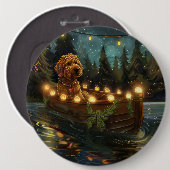 Badge Rond 15,2 Cm Bernedoodle Noël Festival Voyage (Devant & derrière)