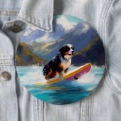 Badge Rond 15,2 Cm Bernese Mountain Beach Surf Paining (En situation)