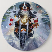 Badge Rond 15,2 Cm Bernese Mountain Dog équitation Moto Noël (Devant)