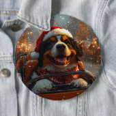 Badge Rond 15,2 Cm Bernois Mountain Dog Roller Dessous de verre Noël (En situation)