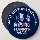 Badge Rond 15,2 Cm Biden Harris 2024 (Devant & derrière)