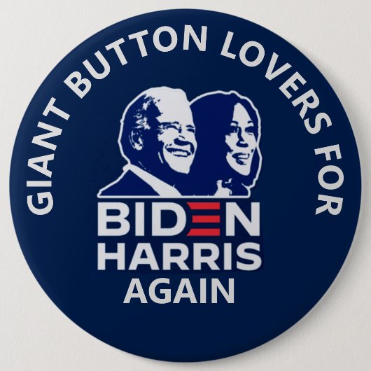 Badge Rond 15,2 Cm Biden Harris 2024 (Devant)