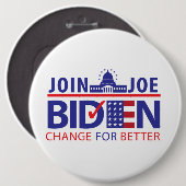 BADGE ROND 15,2 CM BIDEN POUR LE PRÉSIDENT ! (Devant & derrière)