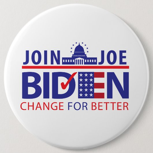 BADGE ROND 15,2 CM BIDEN POUR LE PRÉSIDENT ! (Devant)