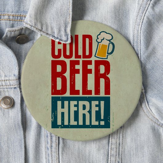 Badge Rond 15,2 Cm Bière froide (En situation)
