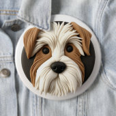 Badge Rond 15,2 Cm Biewer Terrier Dog 3D inspiré (En situation)