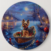 Badge Rond 15,2 Cm Biewer Terrier Noël Festive Voyage (Devant)