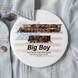Badge Rond 15,2 Cm Big Boy Train à vapeur Vintage Locomotive américai