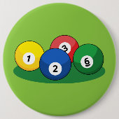 Badge Rond 15,2 Cm Billard Billard Ballons de billard (Devant)