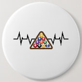 Badge Rond 15,2 Cm Billiard Ball Rack Hearbeat (Devant)