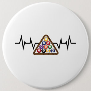 Badge Rond 15,2 Cm Billiard Ball Rack Hearbeat