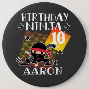 Badge Rond 15,2 Cm Birthday Ninja Party Theme Art Martial Lovers T
