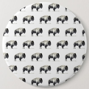 Badge Rond 15,2 Cm Bison d'Amérique