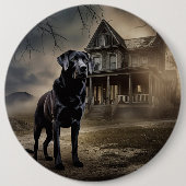 Badge Rond 15,2 Cm Black Labrador Halloween (Devant)