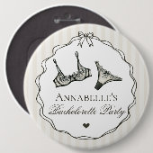 Badge Rond 15,2 Cm Black Lingerie Shower Bachelorette Party Favor (Devant & derrière)