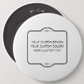 Badge Rond 15,2 Cm BLANC Votre Design Ici - Bouton (Devant & derrière)