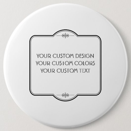 Badge Rond 15,2 Cm BLANC Votre Design Ici - Bouton (Devant)