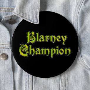 Badge Rond 15,2 Cm Blarney Champion bouton noir colossal