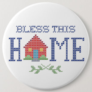 Badge Rond 15,2 Cm Bless this Home Button