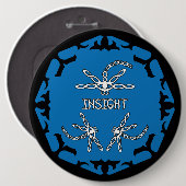 Badge Rond 15,2 Cm Bleu, Brow 3e Oeil Chakra "Insight" libellules (Devant & derrière)