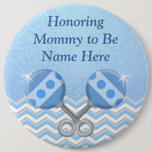 Badge Rond 15,2 Cm Bleu et maman personnalisée par blanc à être Pin
