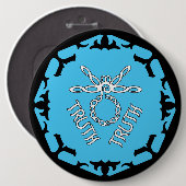 Badge Rond 15,2 Cm Bleu Throat Chakra "Vérité" libellule (Devant & derrière)
