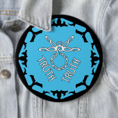 Badge Rond 15,2 Cm Bleu Throat Chakra "Vérité" libellule (En situation)