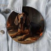 Badge Rond 15,2 Cm Bloodhound Citrouilles Halloween effrayant (En situation)