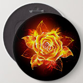 Badge Rond 15,2 Cm Blooming Fire Rose (Devant & derrière)