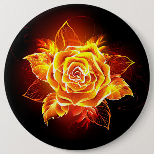 Badge Rond 15,2 Cm Blooming Fire Rose