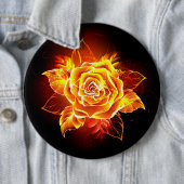 Badge Rond 15,2 Cm Blooming Fire Rose (En situation)
