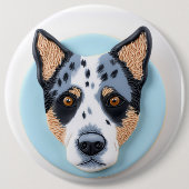 Badge Rond 15,2 Cm Blue Heeler Chien 3D inspiré (Devant)