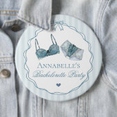 Badge Rond 15,2 Cm Blue Lingerie Shower Bachelorette Party Favor (En situation)