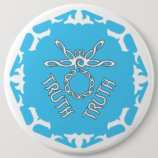 Badge Rond 15,2 Cm Blue Throat Chakra "Truth" Dragonfly White BG