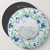 Badge Rond 15,2 Cm Blueberry Midsummer Rustic Mariage (Devant & derrière)