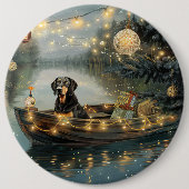 Badge Rond 15,2 Cm Bluetick Coonhound Noël Festive Voyage (Devant)