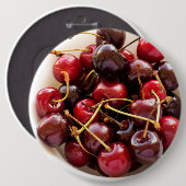 Badge Rond 15,2 Cm bol de cerises (Devant & derrière)