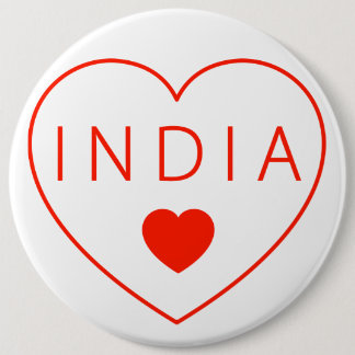 Badge Rond 15,2 Cm Bon coeur Inde