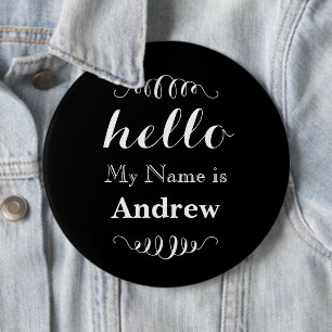 Badge Rond 15,2 Cm Bonjour Mon nom est Personnalisé Toute couleur per