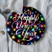 Badge Rond 15,2 Cm Bonne année avec Arrière - plan Fireworks-23756 (En situation)
