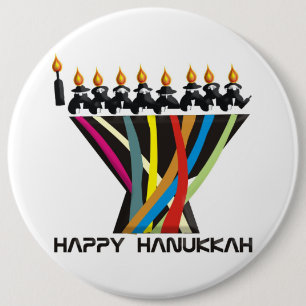 Badge Rond 15,2 Cm Bonne Hanoukka