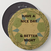 Badge Rond 15,2 Cm Bonne journée et meilleur art nocturne Imprimer (Devant & derrière)