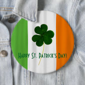 Badge Rond 15,2 Cm Bonne St. Patrick's Day Irlandais Drapeau Shamrock (En situation)