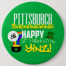 Borne méga 2 de bouton de Yinz du jour de St